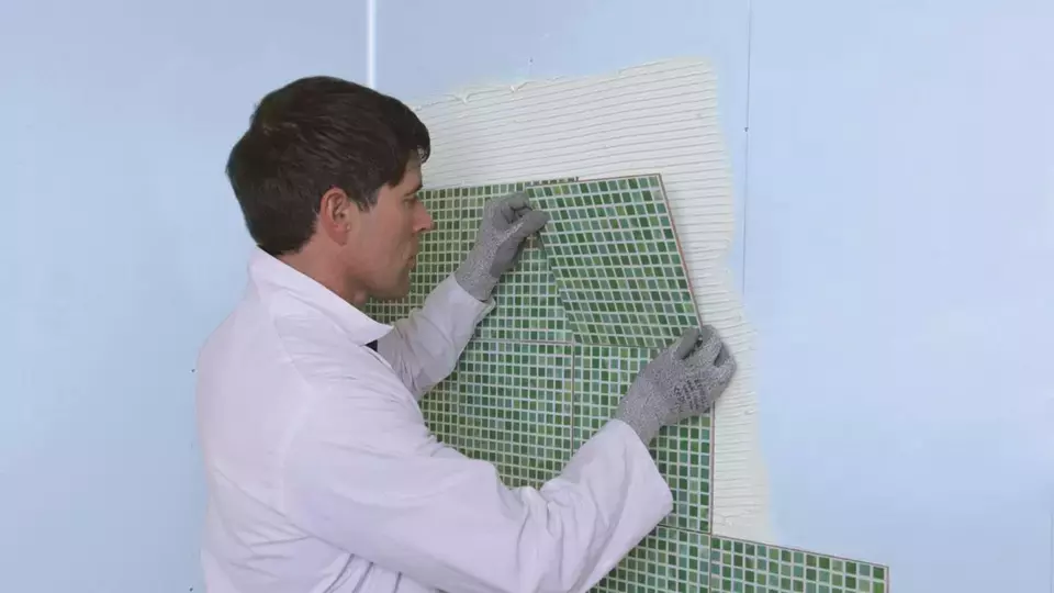 Lijepljenje pločica na glasroc H ploču Lijepljenje pločica na glasroc H ploču